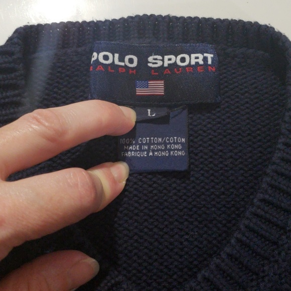 Polo Sport Ralph Lauren V-Neck Sweater Sz L - Picture 3 of 3